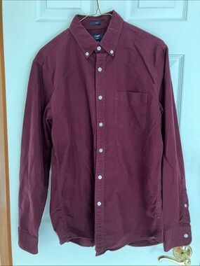 J. Crew Men’s Button-Down Shirt in Deep Wine